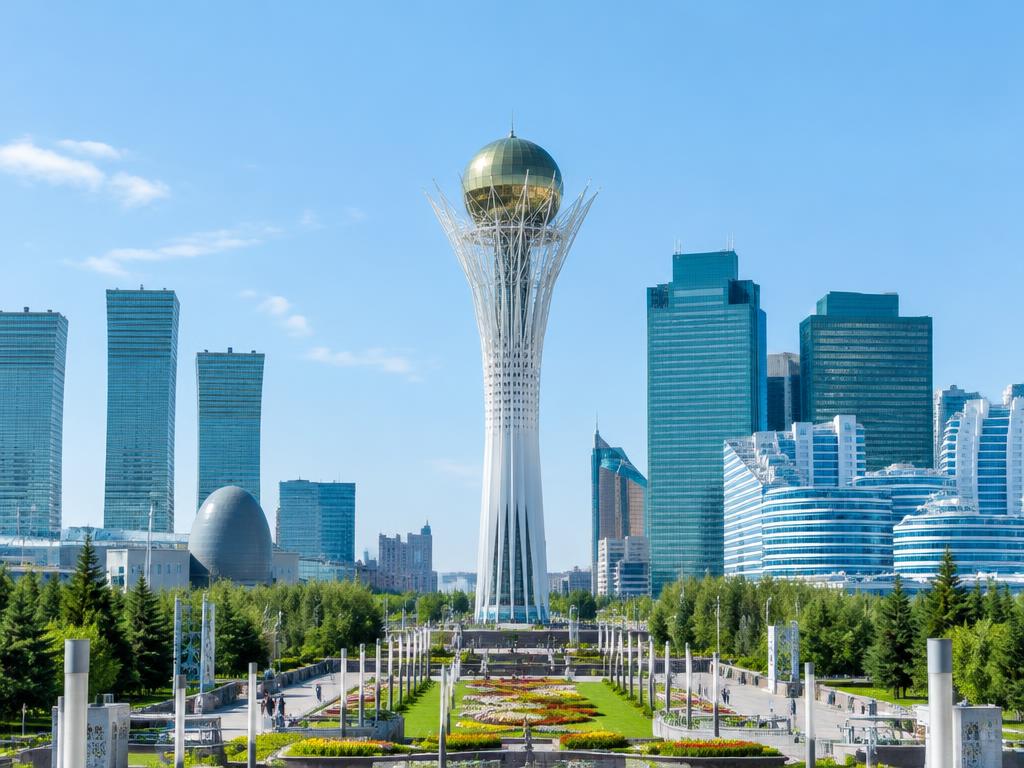 Bayterek tower and modern architecture in Astana